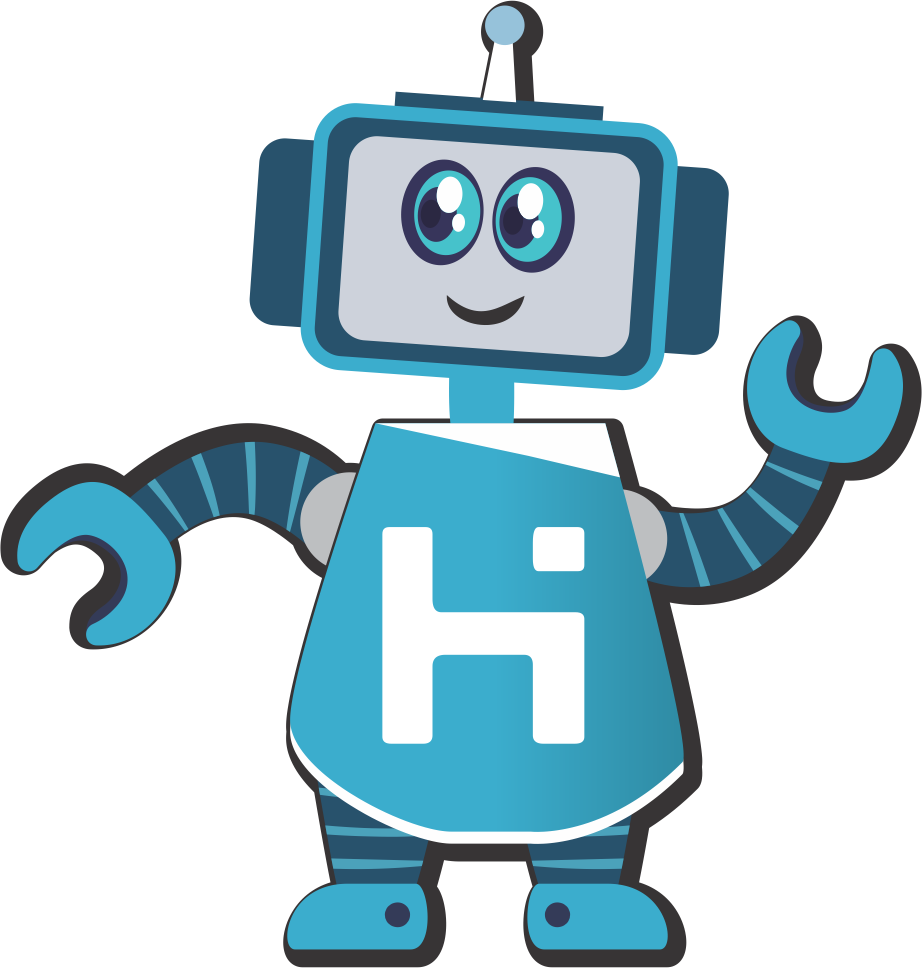 Mascote robô da Helo-IA